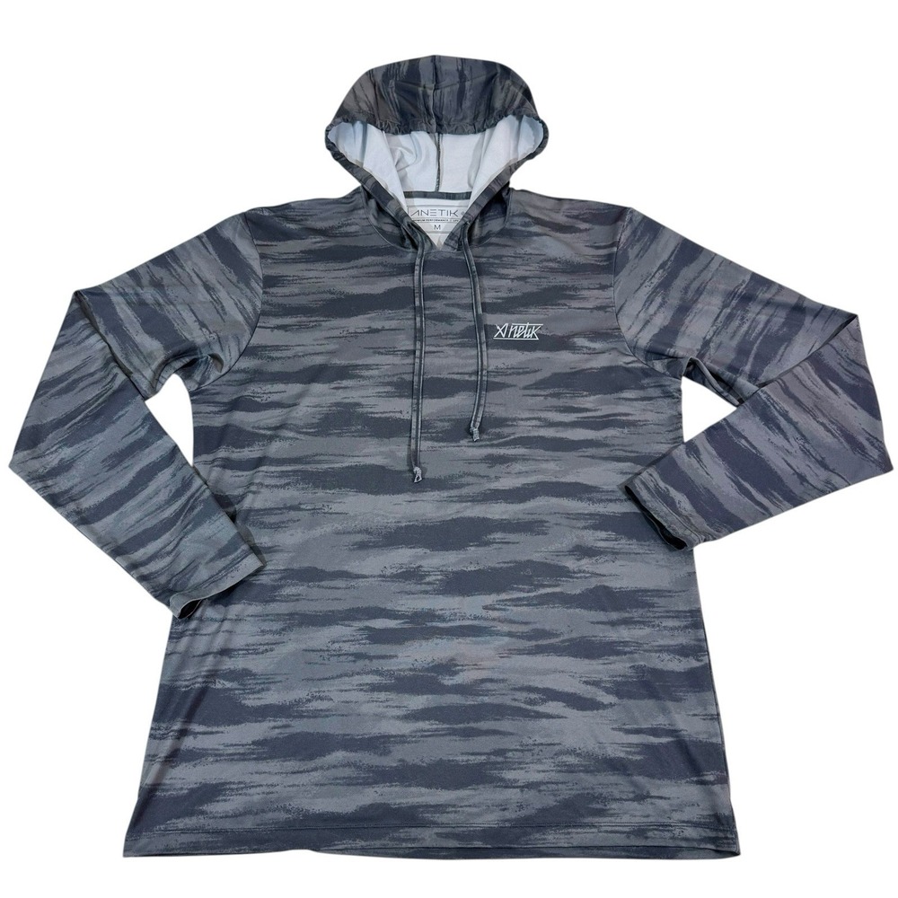 Anetik Low Pro Hoody Mens Medium Gray Camo UPF30 Lightweight Performance Sun M